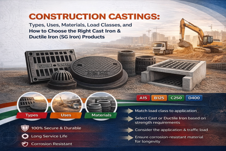 Construction Castings: Types, Uses, Materials, Load Classes, and How to Choose the Right Cast Iron & Ductile Iron (SG Iron) Products